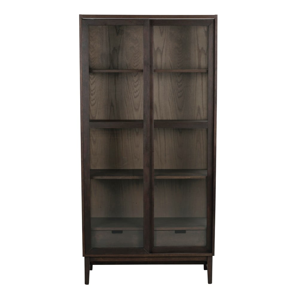 Vetrina marrone in rovere con ante scorrevoli 100x203 cm Hazelton - Rowico | Vetrine