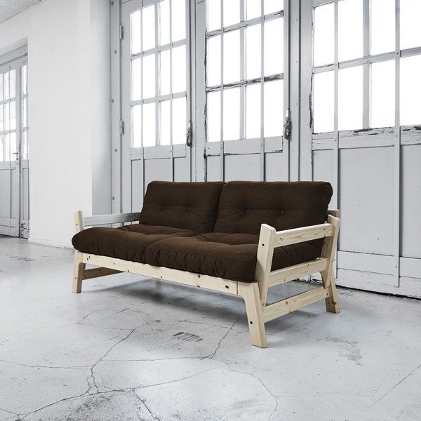 Rozkládací pohovka Karup Step Natural/Choco Brown