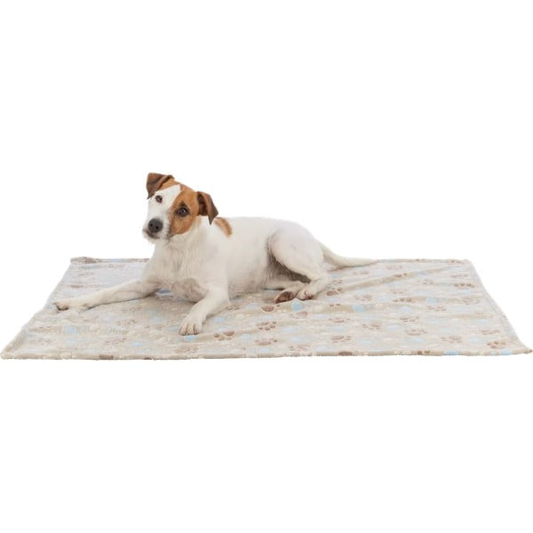 Coperta per cani beige in lana di pecora 75x50 cm Trixie Laslo – Plaček Pet Products-image-1