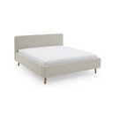 Letto matrimoniale imbottito beige con contenitore con rete inclusa 180x200 cm Mattis – Meise Möbel