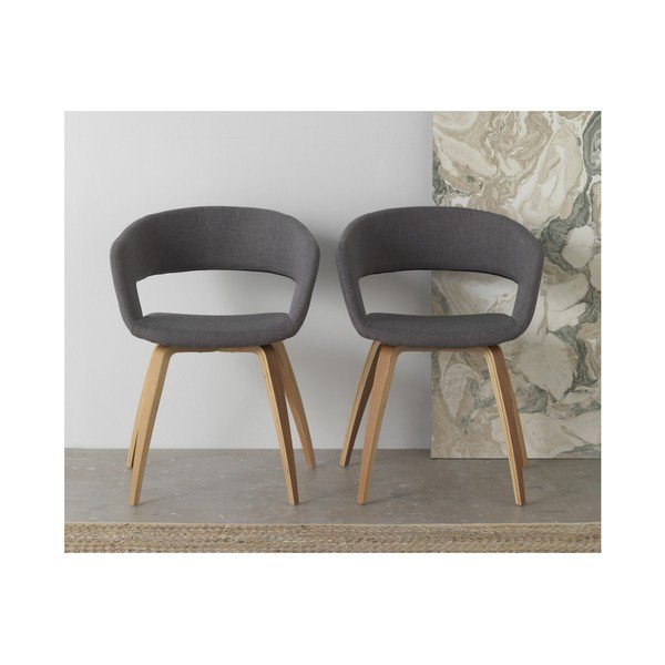 Sedia da pranzo in legno con rivestimento grigio - Geese-image-2