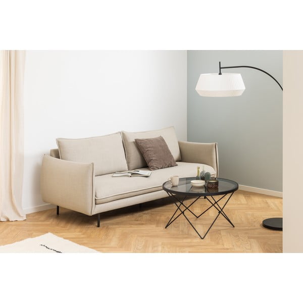 Tavolino nero con piano in vetro ø 80 cm Cuxton - Actona-image-3