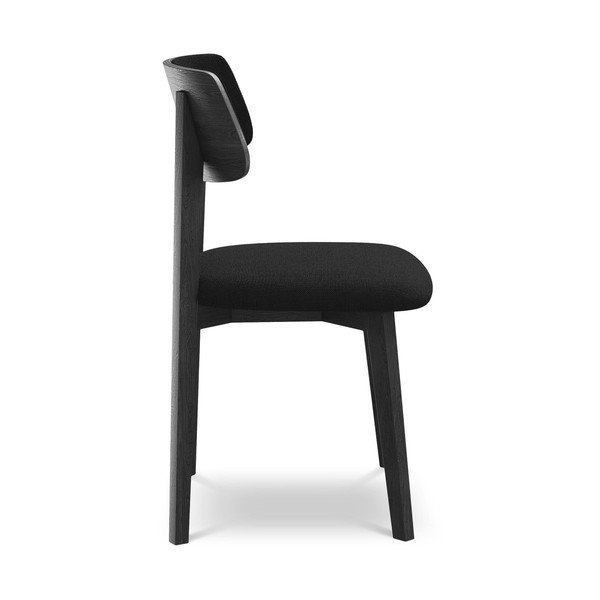 Sedia da pranzo nera in legno massiccio Niu – Makamii-image-2