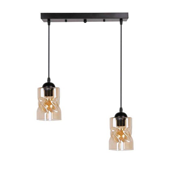 Lampada a sospensione nera con paralume in vetro 10x44 cm Felis - Candellux Lighting-image-3