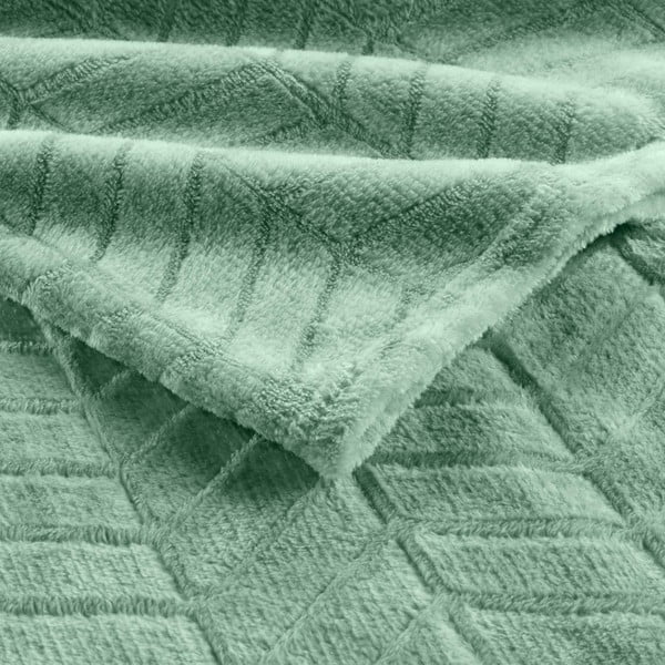 Copriletto verde chiaro in microflanella 180x220 cm Arya – douceur d'intérieur-image-2
