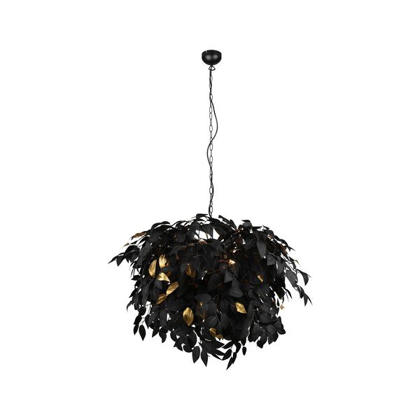 Lampadario nero in metallo con paralume in plastica ø 70 cm Leavy – Reality