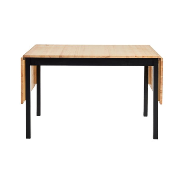 Tavolo da pranzo pieghevole in pino con struttura nera , 120 (200) x 70 cm Brisbane - Bonami Essentials-image-1