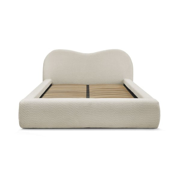 Letto matrimoniale imbottito beige con contenitore con rete inclusa 180x200 cm Orlane – Bobochic Paris-image-4