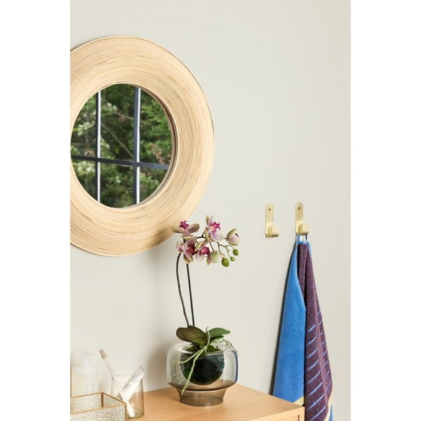 Specchio da appendere con cornice in bambù ø 60 cm Blush - Hübsch-image-1