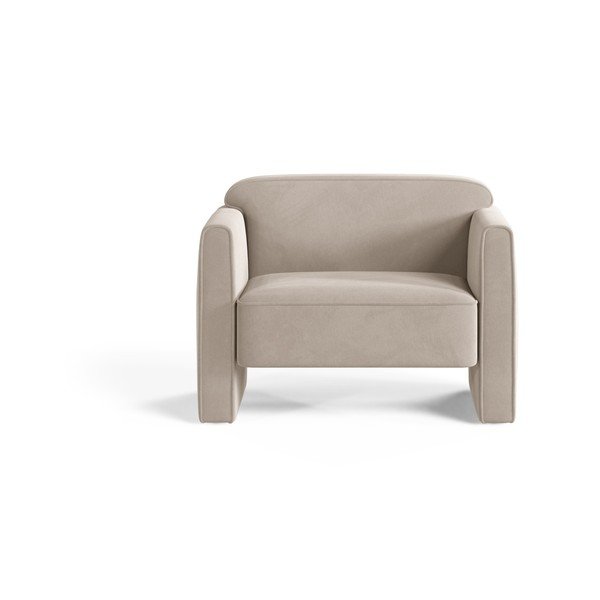 Poltrona beige con rivestimento in velluto Abby – Micadoni -image-1