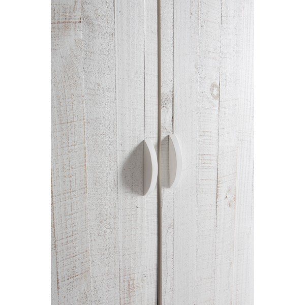 Armadio per bambini bianco e grigio in legno di pino Perle Perlé - Marckeric-image-1
