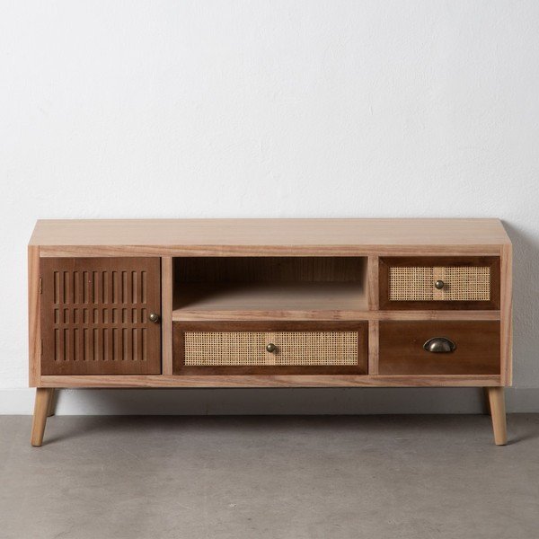 Mobile TV in legno di Paulownia colore naturale 120x52 cm Sasha - Ixia-image-3