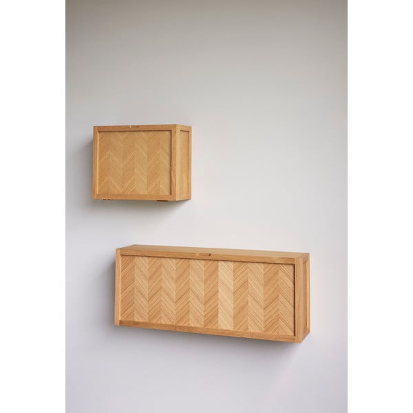 Scarpiera a cerniera in legno di quercia Herringbone - Hübsch-image-2