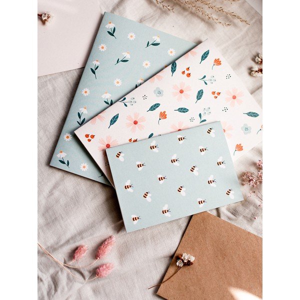 Quaderno sfoderato in carta riciclata A5 con motivo a margherita , 60 pagine - Printintin-image-2