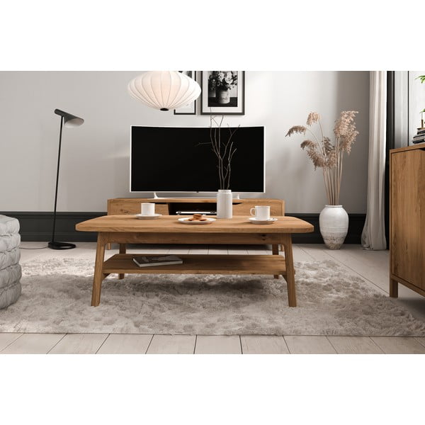 Tavolino in legno di quercia di colore naturale 70x110 cm Twig - The Beds-image-1