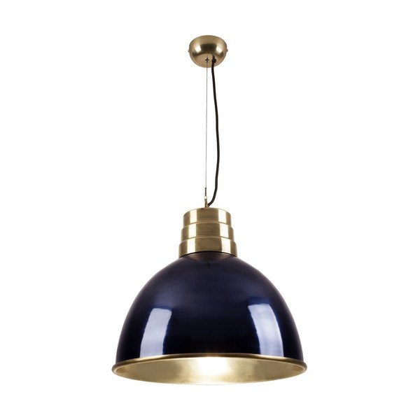 Lampada a sospensione con paralume in metallo blu scuro e oro ø 40 cm Sublime - HF Living
