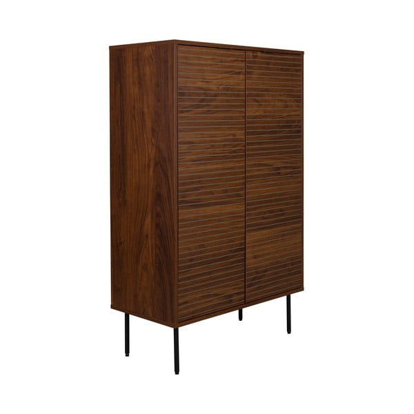Armadietto marrone con effetto noce 80x130x40 cm Stripes – White Label-image-2