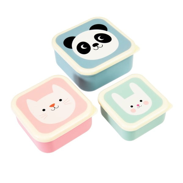 Set di 3 scatole per snack Panda, Gatto, Coniglio Miko and Friends - Rex London