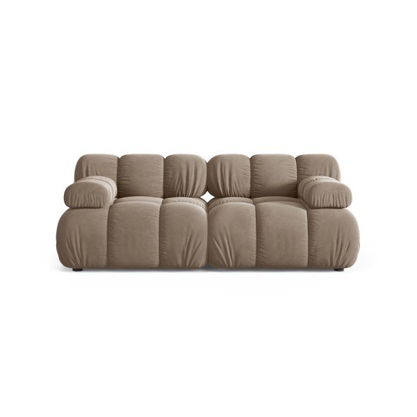 Divano componibile beige con rivestimento in velluto 188 cm – Micadoni 