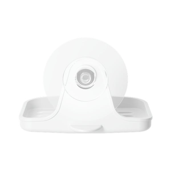 Dispenser di sapone bianco in plastica riciclata senza foratura Flex - Umbra-image-4