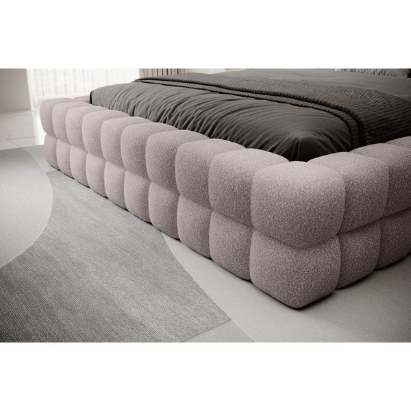 Letto matrimoniale imbottito rosa chiaro con contenitore e rete inclusi 160x200 cm Dizzle – ELTAP-image-3