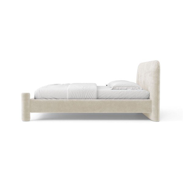 Letto matrimoniale imbottito beige con rete inclusa 160x200 cm Vera – Micadoni -image-2