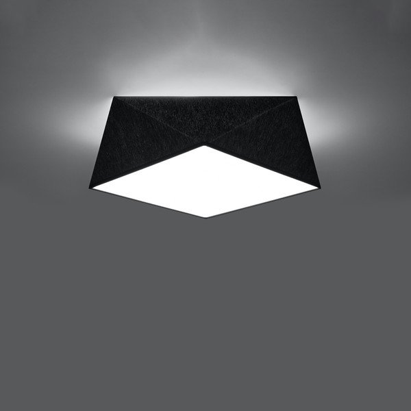Lampada da soffitto nera 35x35 cm Koma - Sollux-image-1