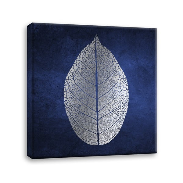 Quadro su tela Uno White Leaf, 60 x 60 cm Silver - Styler