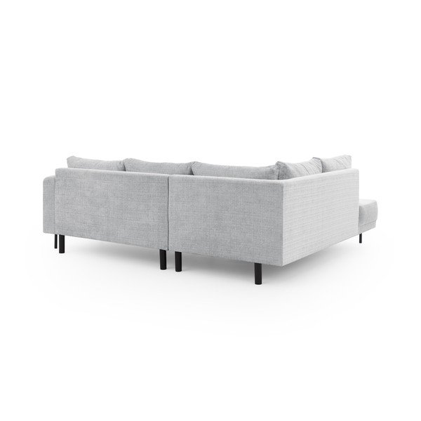 Divano angolare grigio chiaro (con penisola a sinistra/a L) con rivestimento in ciniglia Mauris  – Ropez-image-3