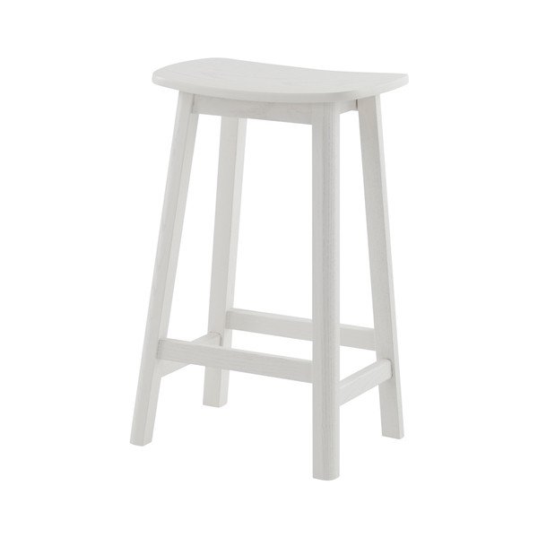 Sedia da bar bianca in frassino massiccio (altezza della seduta 65 cm) Selene – Jotex-image-2
