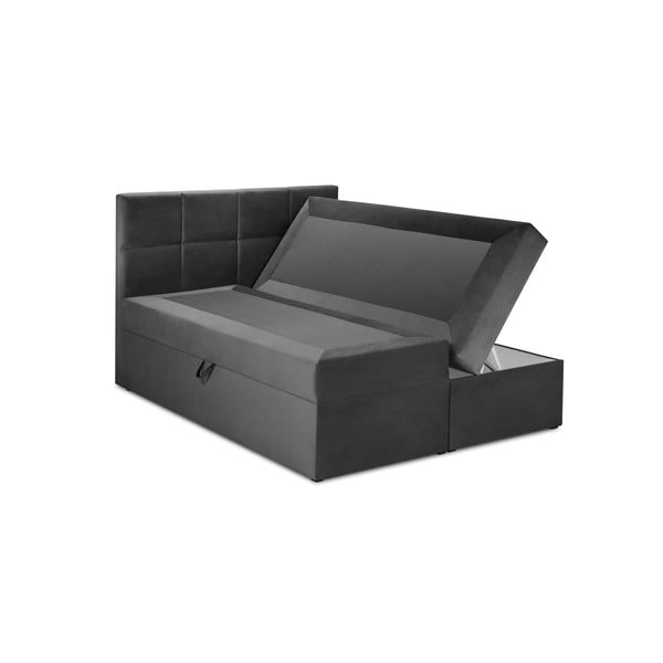 Letto boxspring grigio scuro con contenitore 180x200 cm Mimicry - Mazzini Beds-image-4