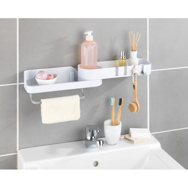 Mensola angolare bianca autoportante per bagno - Maximex-image-1