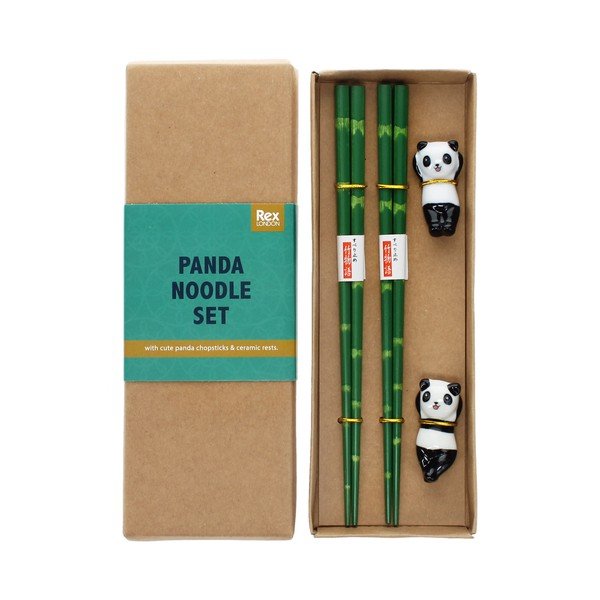 Bacchette in set verdi in legno 2 pz per 2 persone Panda – Rex London