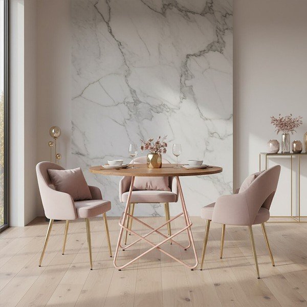 Tavolo da pranzo rotondo in olmo massiccio ø 80 cm District – Premier Housewares-image-3