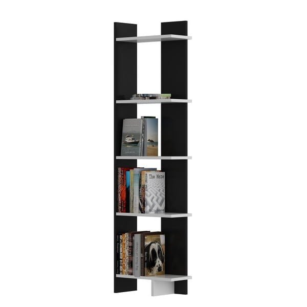 Libreria nera con dettagli bianchi Nero Bianco Als - Zena Home