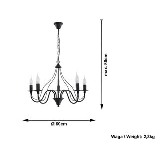 Lampada a sospensione nera 5 Fiorano - Nice Lamps