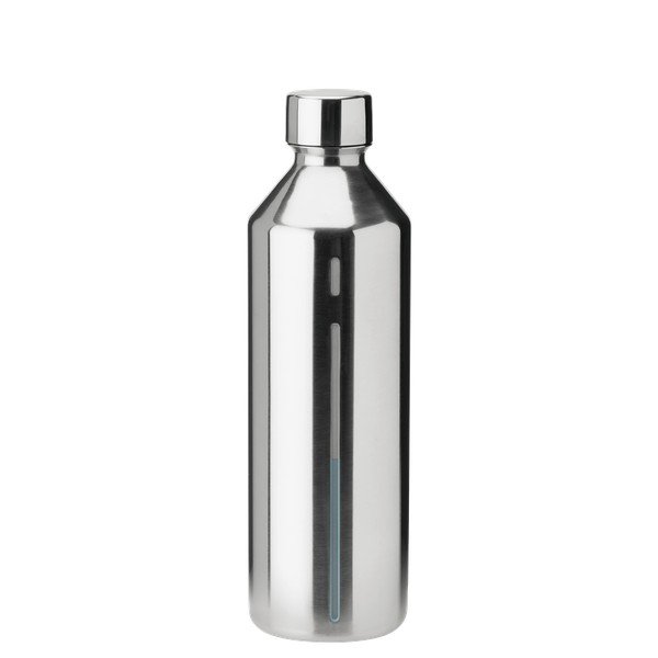 Bottiglia per gasatore d'acqua argentata in acciaio inox Brus – Stelton