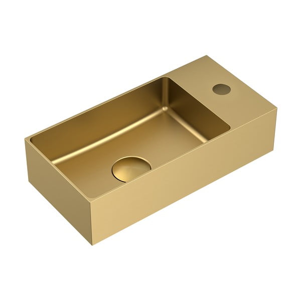 Lavabo dorato in acciaio inox 36,5x18 cm Aurum – Sapho