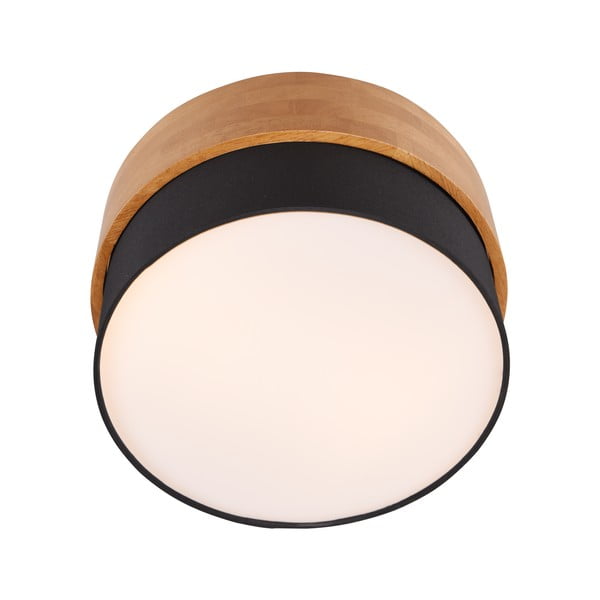 Plafoniera in colore nero-naturale con paralume in tessuto Seasons - Trio-image-3