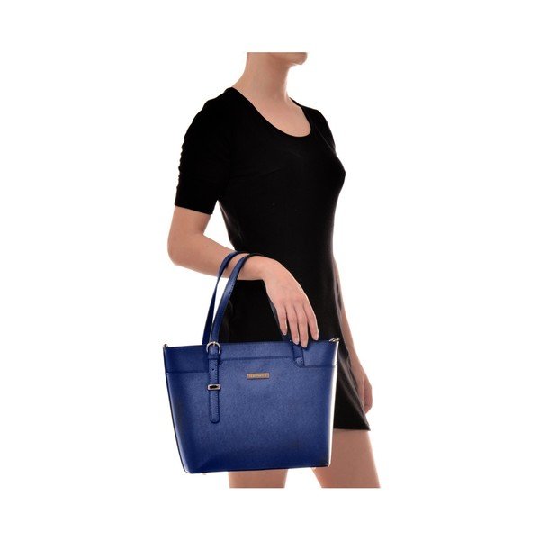Modrá kožená kabelka Mangotti Bags Francesca-image-4