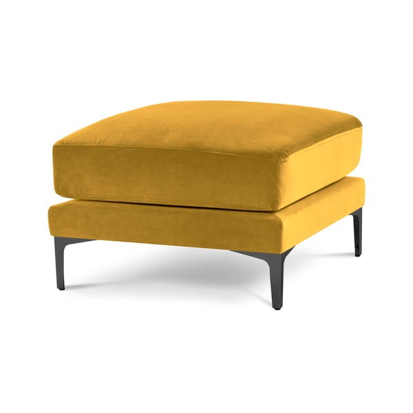 Poggiapiedi in velluto giallo Harmony - Kooko Home-image-2