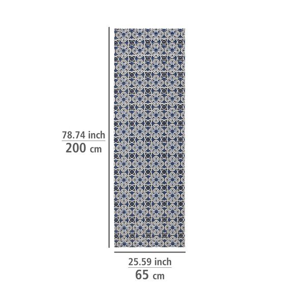 Tappeto da bagno in plastica bianca e blu 65x200 cm Murcia - Wenko-image-4