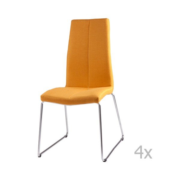 Set di 4 sedie da pranzo gialle Aora - sømcasa
