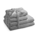 Set di asciugamani per viso e corpo tipo terry grigi in cotone 4 pz Amari – Restilo