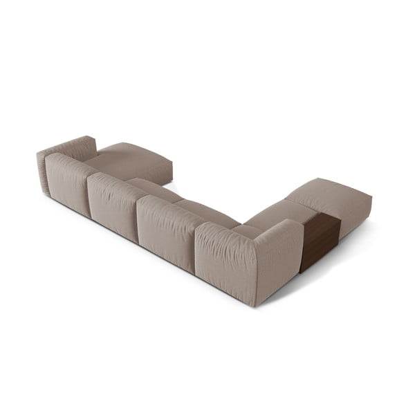 Divano angolare componibile beige (angolo sinistro/U) Martina - Micadoni Home-image-3