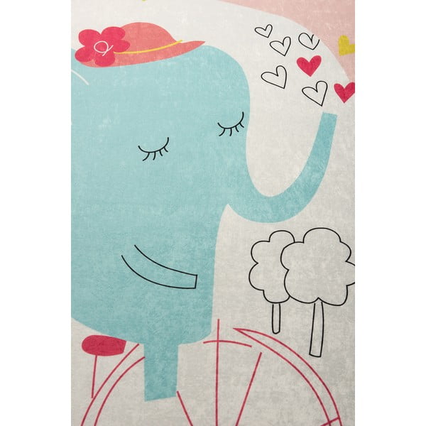 Tappeto antiscivolo per bambini 140 x 190 cm Elephants Bike - Conceptum Hypnose-image-3