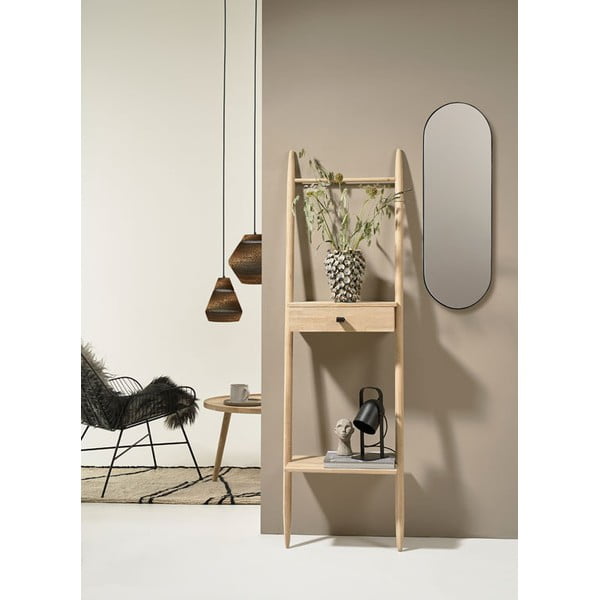 Scaffale in legno di quercia di colore naturale 30x170 cm Ebern - Villa Collection-image-2