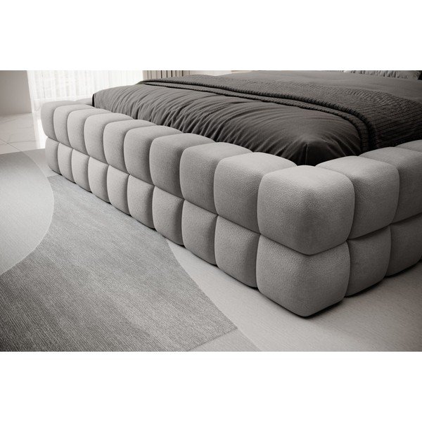 Letto matrimoniale imbottito grigio con contenitore e rete inclusi 140x200 cm Dizzle – ELTAP-image-3