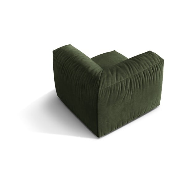 Parte divano componibile verde (con composizione variabile) con rivestimento in velluto Martina – Micadoni -image-2