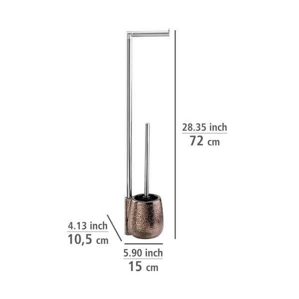 Scopino con porta carta igienica in rame Marrakesh - Wenko-image-3